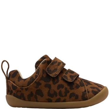 CLARKS KIDS STRAP SHOE - LEOPARD ANIMAL PRINT